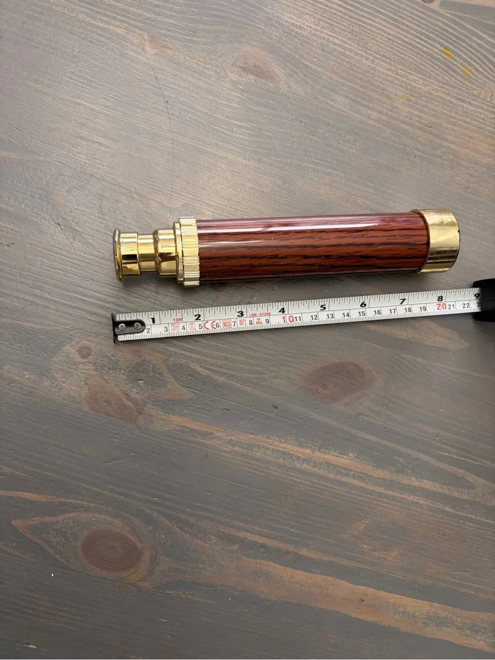 Wood style Grain Telescope Handle with Metallic Trim